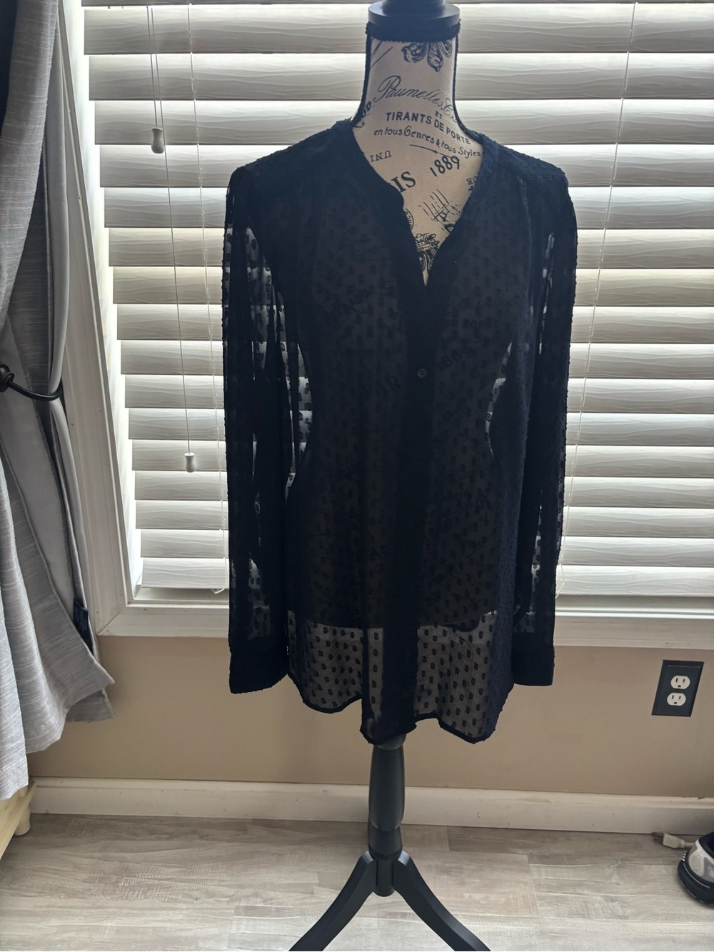 Banana Republic Navy Textured Dot Shift Dress - Picture 2 of 4